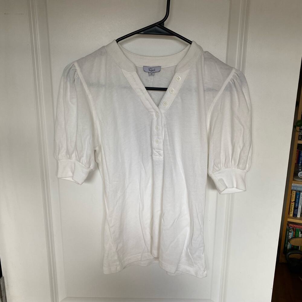 Rails Women's White Top Valentina Jewel Top size XS NWT's Button New $138